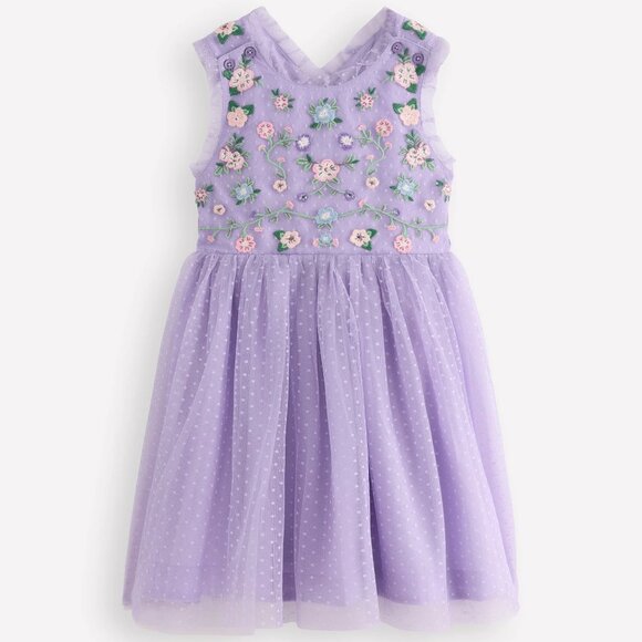 NWT Mini Boden Tulle Cross-Back Dress - Picture 2 of 7